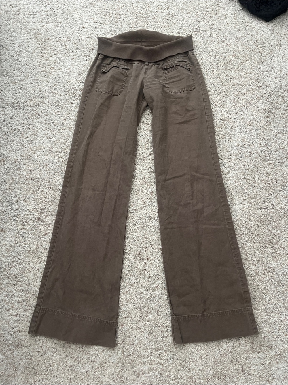 Brown, wide leg linen blend Pants